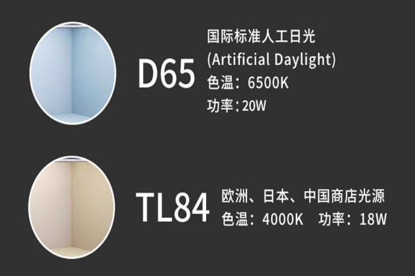 D65光源和TL84光源